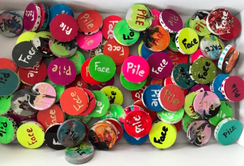 Jeton pile ou face pétanque famille rocher