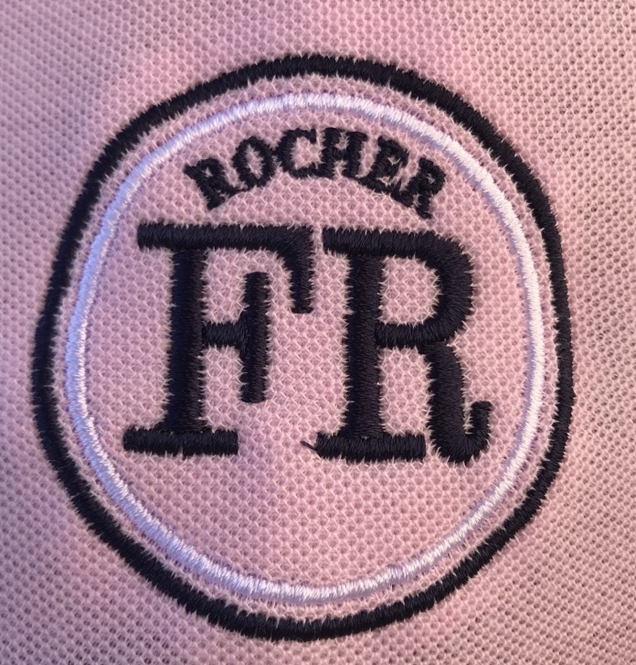 Polo Pétanque femme Famille Rocher 100% coton rose pâle avec broderie – Image 2