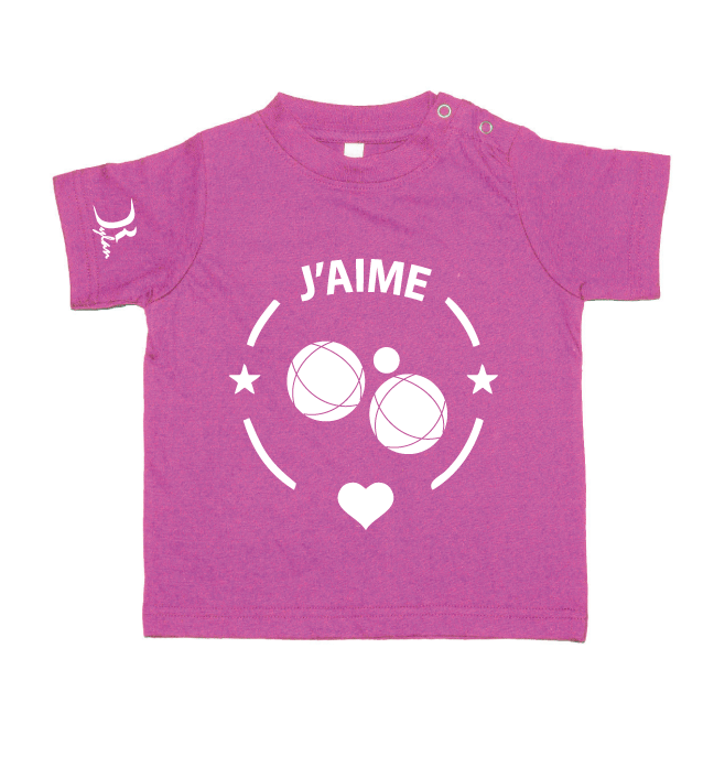 Tee-shirt bébé j'aime Pétanque 2 boutons pressions au col – Image 6