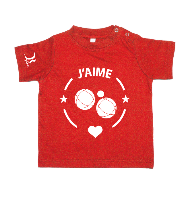 Tee-shirt bébé j'aime Pétanque 2 boutons pressions au col – Image 4